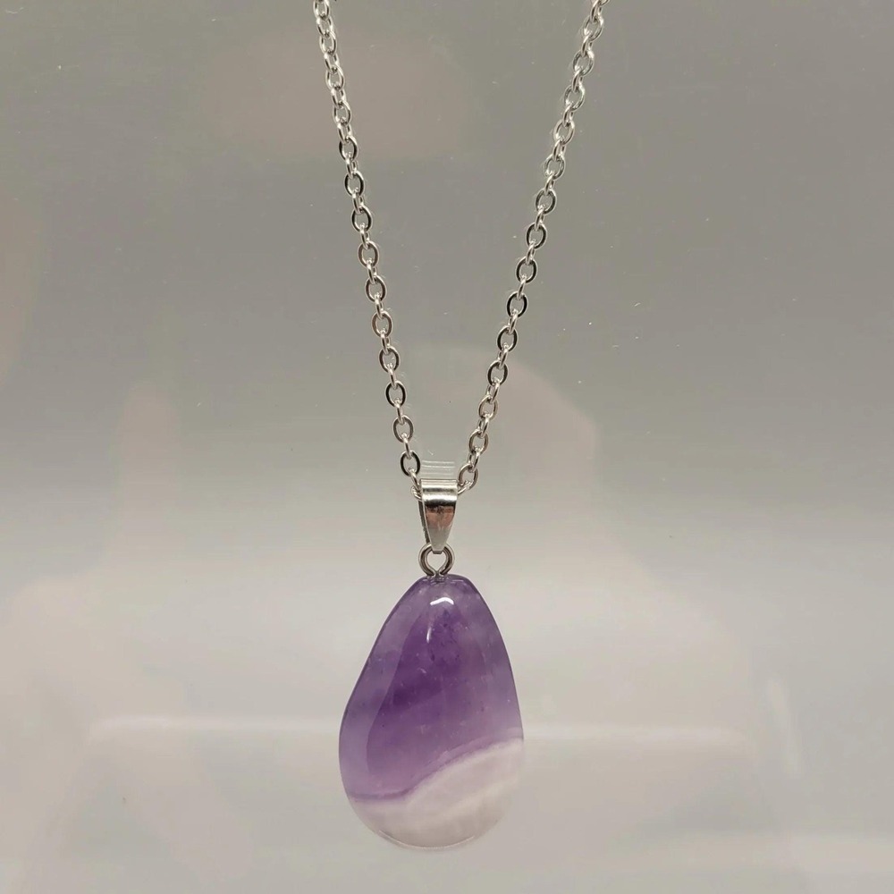 Teardrop Amethyst Necklace, February Birthstone